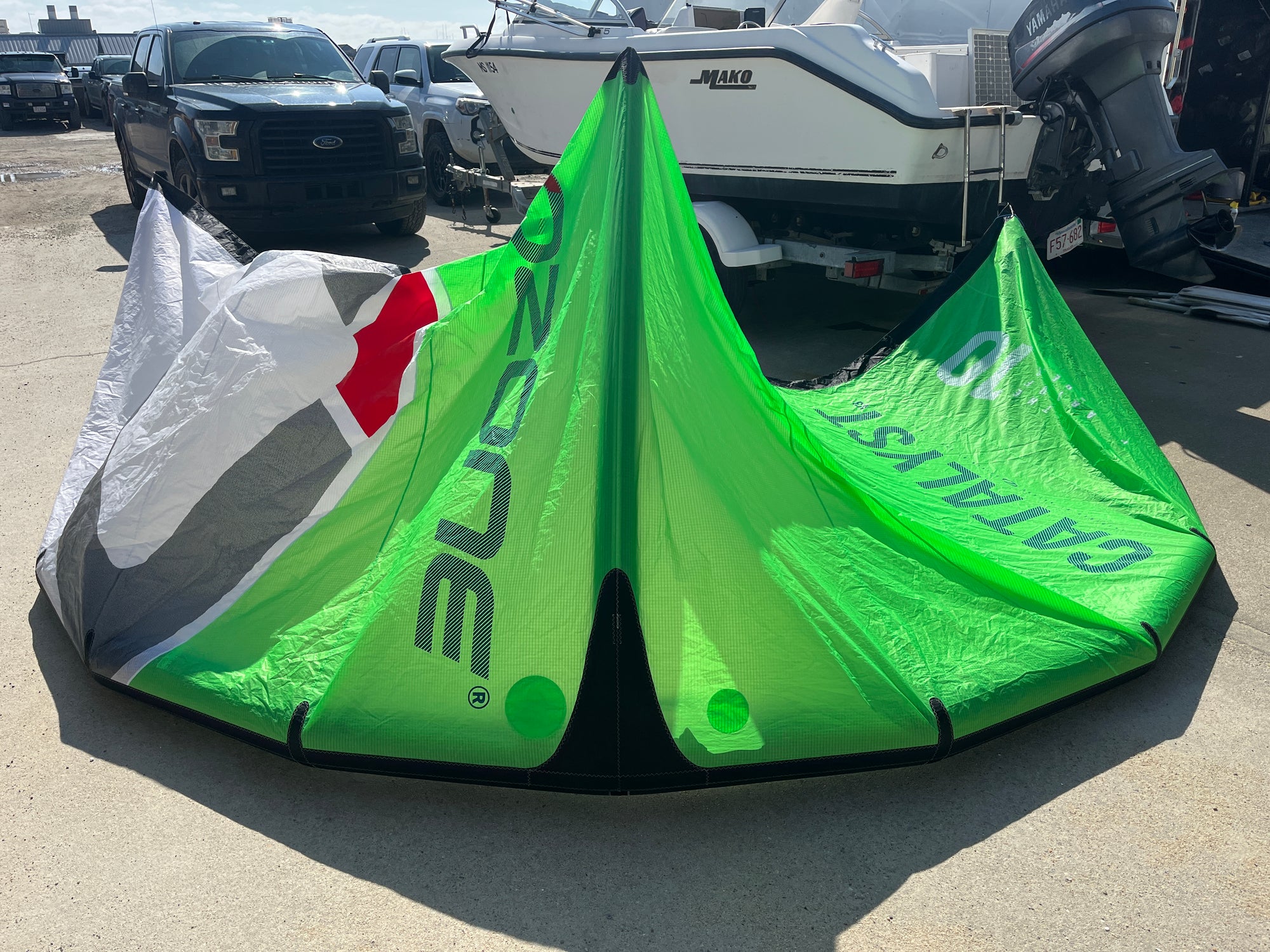 Used 2022 Ozone CATALYST V3 Kite Only with Technical Bag Bright Green/White 10m Kite